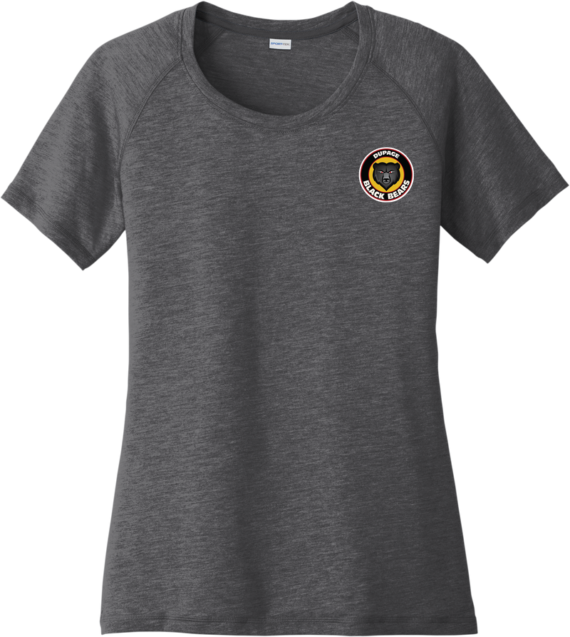 Dupage Black Bears Ladies PosiCharge Tri-Blend Wicking Scoop Neck Raglan Tee