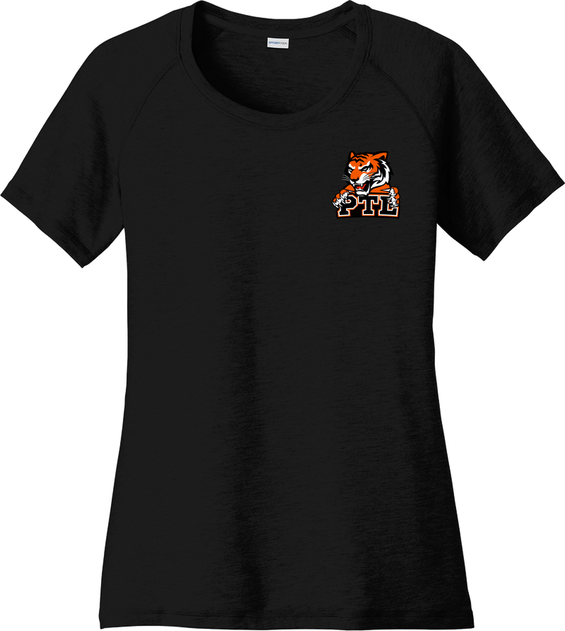 Princeton Tiger Lilies Ladies PosiCharge Tri-Blend Wicking Scoop Neck Raglan Tee