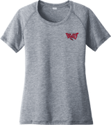 York Devils Ladies PosiCharge Tri-Blend Wicking Scoop Neck Raglan Tee