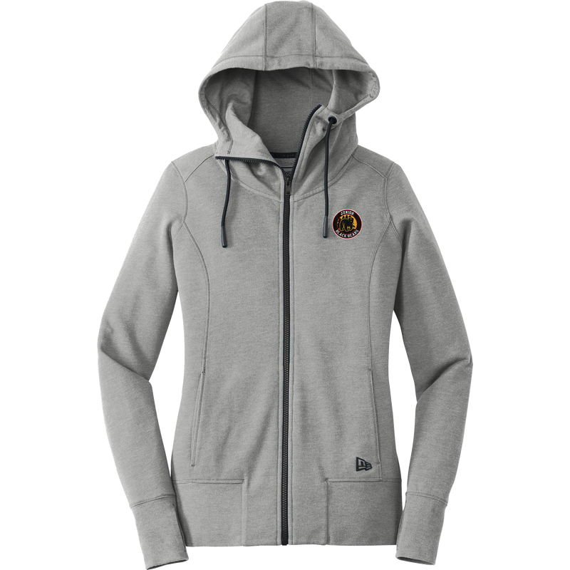 MD Jr. Black Bears New Era Ladies Tri-Blend Fleece Full-Zip Hoodie