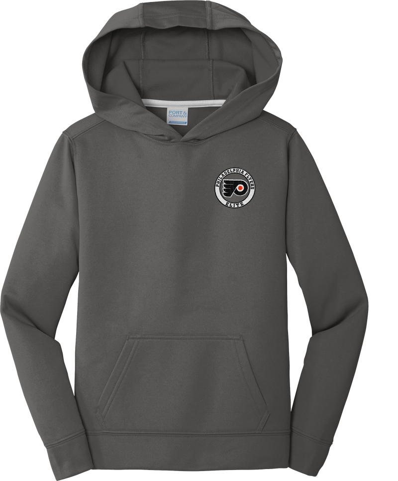 Philadelphia Flyers Elite Youth Performance Fleece Pullover Hooded Sweatshirt