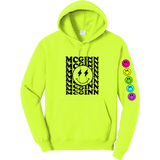 McGinn "Smiley Neon Sleeve" Core Fleece Pullover Hooded Sweatshirt