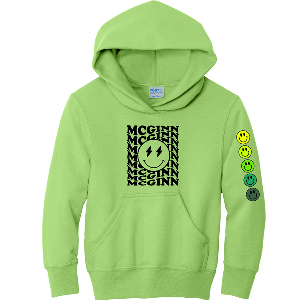 McGinn Youth "Smiley Sleeve" Fleece Pullover Hooded Sweatshirt